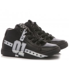 Be Kool Boy's Sneakers Black Leather