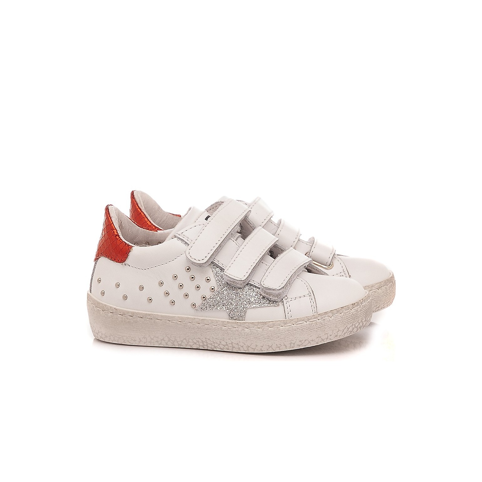 Ciao Children's Sneakers Leather White-Red C2396